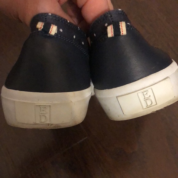ED by Ellen Degeneres navy blue polka dot loafers. Rubber “love” sole. Cute! - Picture 3 of 9